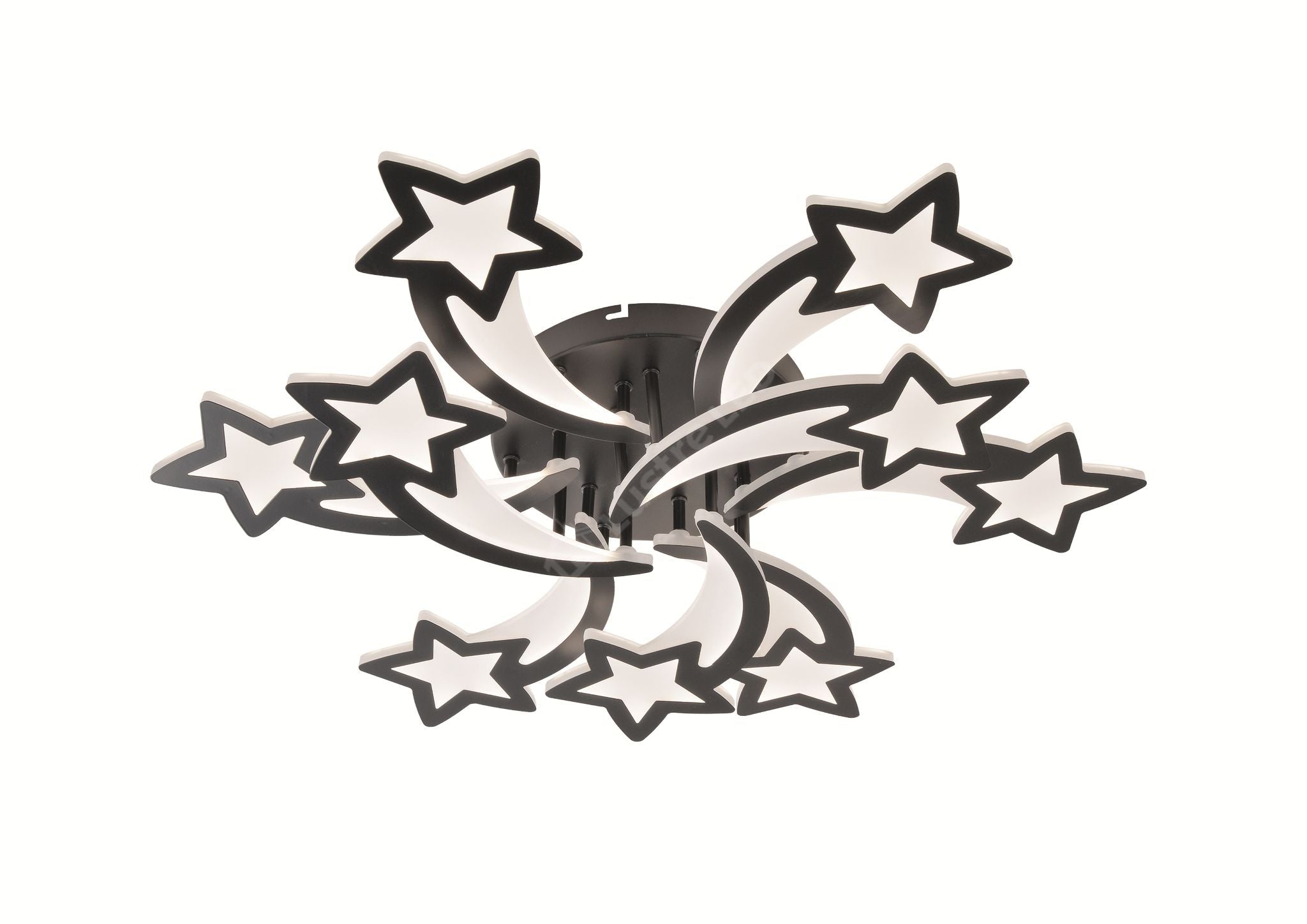 Lustra LED STAR Gigant Black Echivalent 800W Telecomanda
