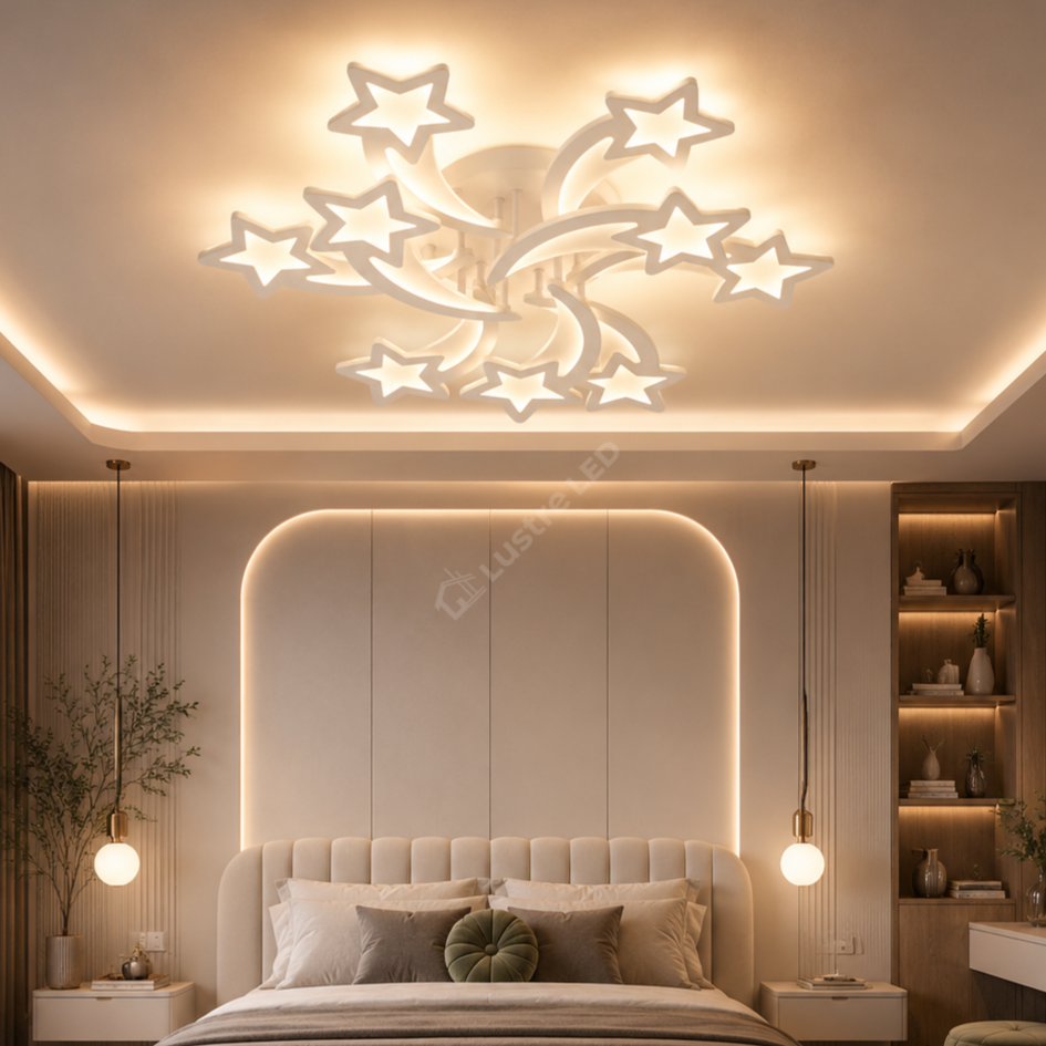 Lustra LED STAR Gigant White Echivalent 800W Telecomanda