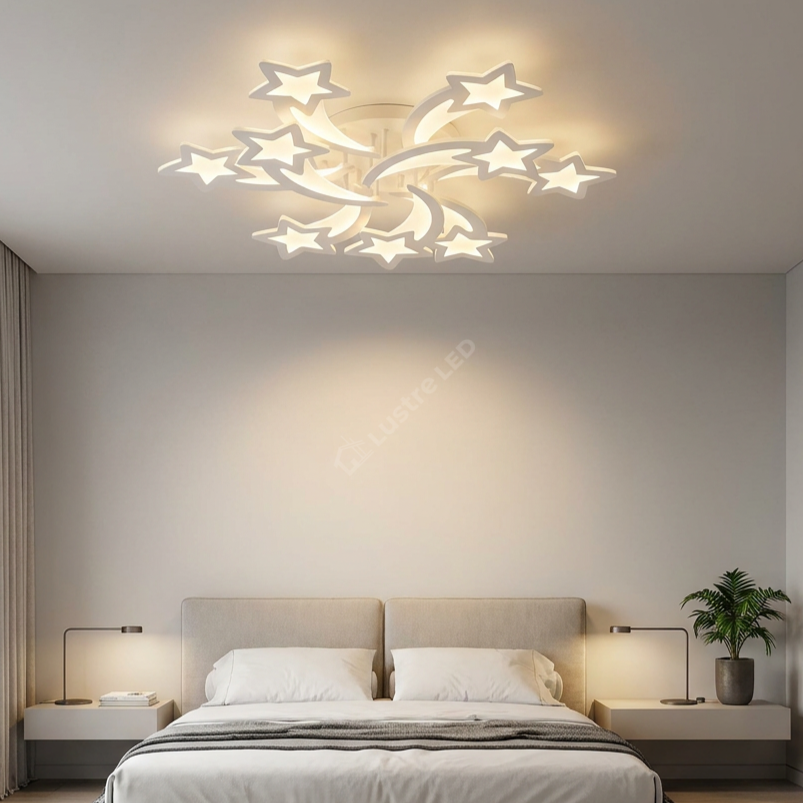 Lustra LED STAR Gigant White Echivalent 800W Telecomanda