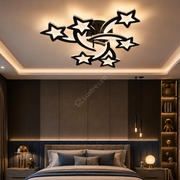 Lustra LED STAR Grande Black Echivalent 600W Telecomanda