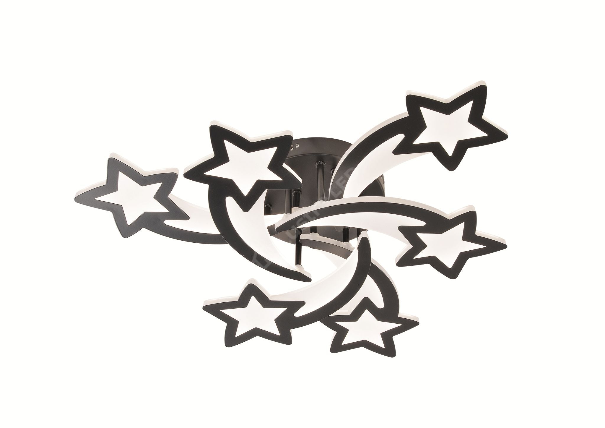 Lustra LED STAR Grande Black Echivalent 600W Telecomanda