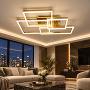 Lustra LED Straight Angles Gold Echivalent 800W Telecomanda