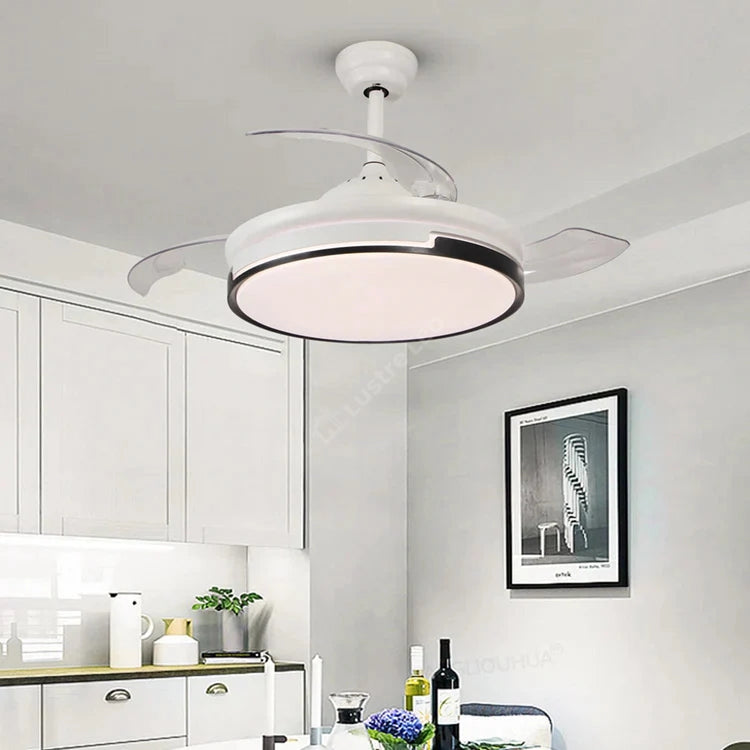 Lustra LED Summer White cu Ventilator Echivalent 300W Telecomanda NEGRU + ALB / VENTILATOR Lighting Fixtures