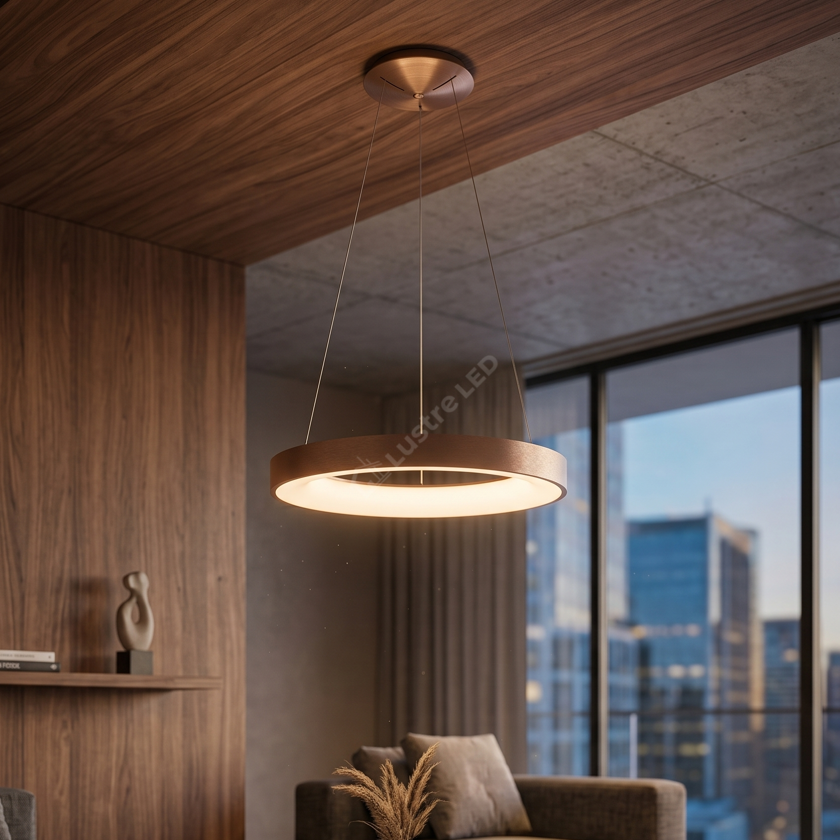 Lustra LED Suspendata 50W Rotunda CALDIA GOLD 60CM Premium