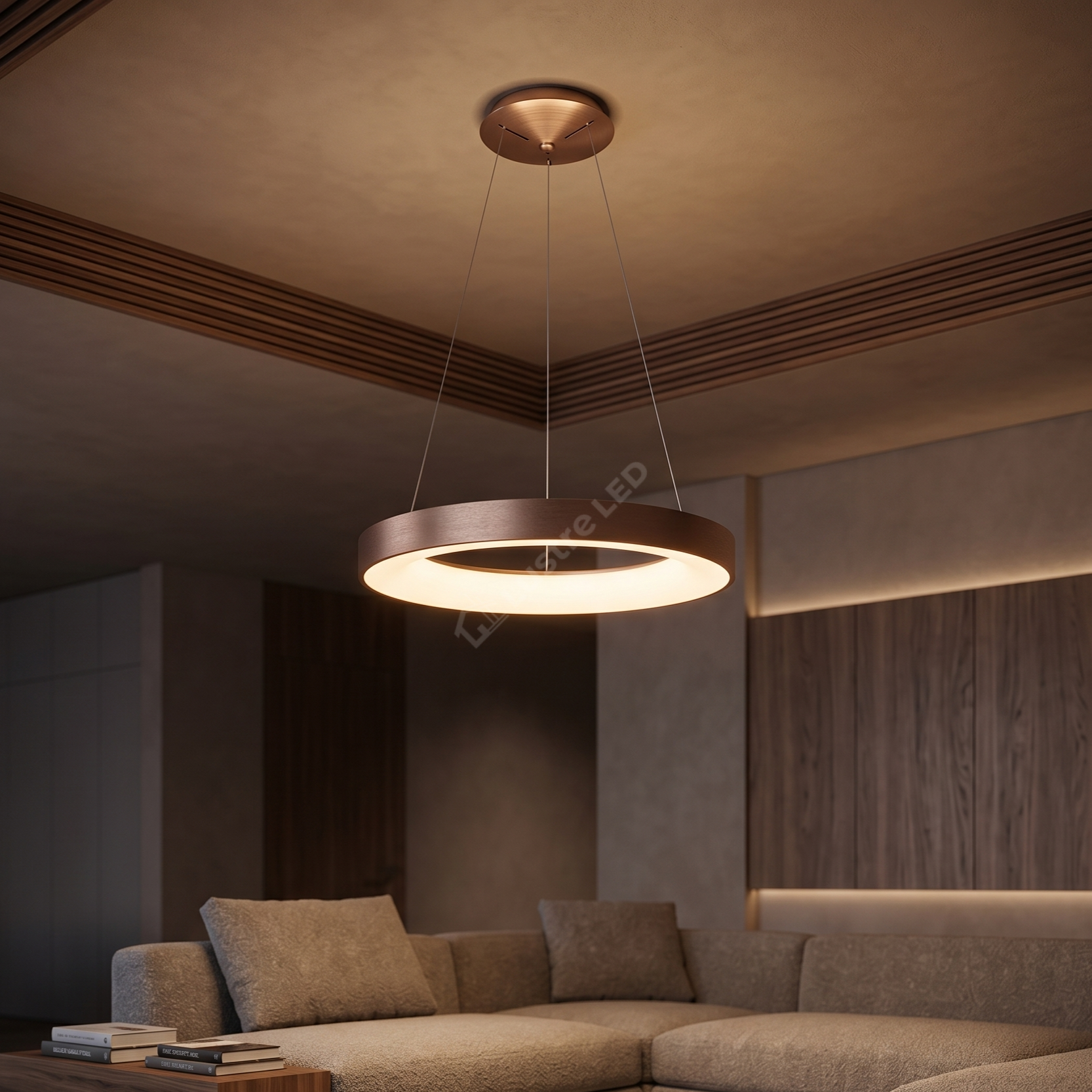 Lustra LED Suspendata 50W Rotunda CALDIA GOLD 60CM Premium