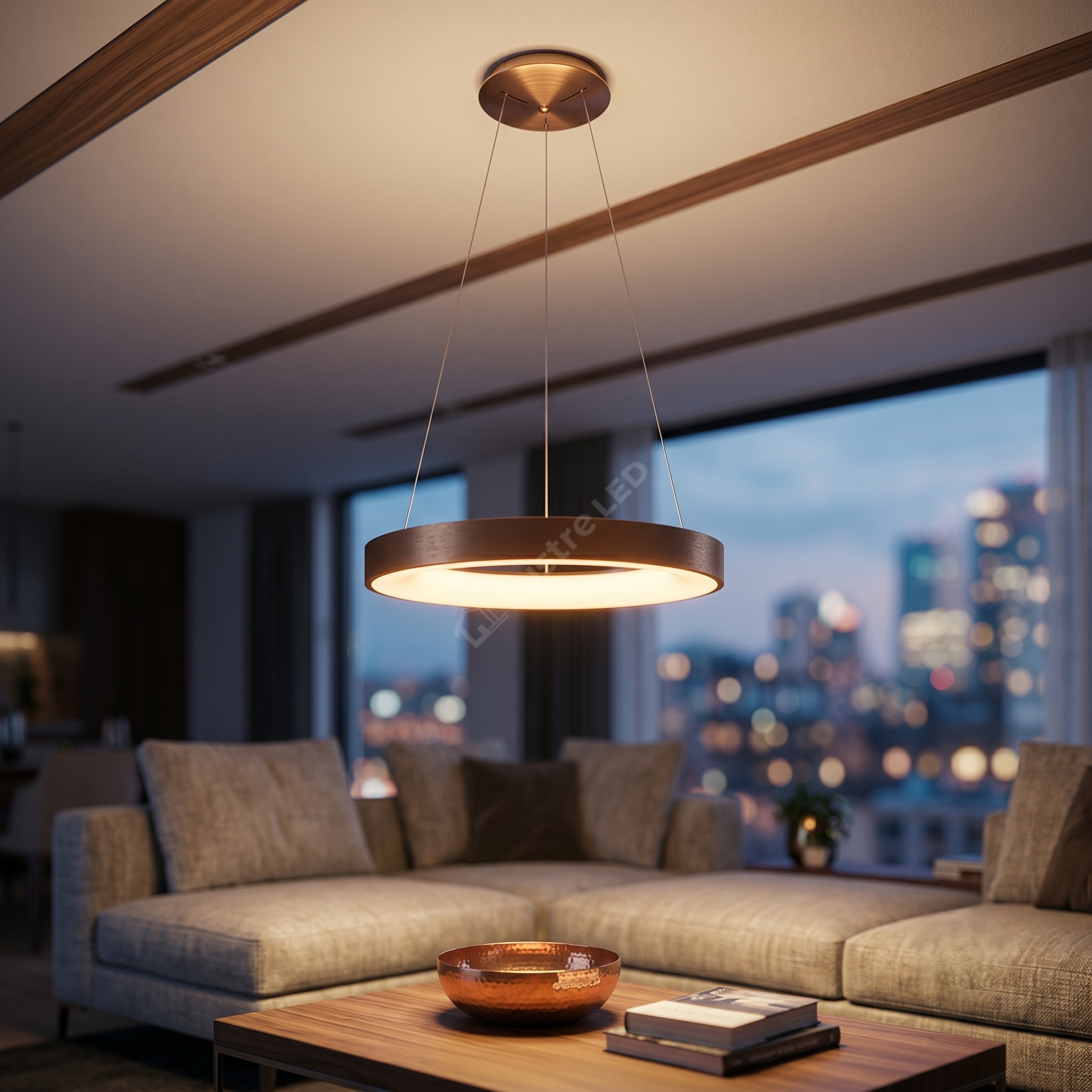 Lustra LED Suspendata 50W Rotunda CALDIA GOLD 60CM Premium