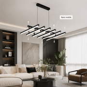 Lustra LED Suspendata 6 Linii Reglabile Black Echivalent 800W Telecomanda