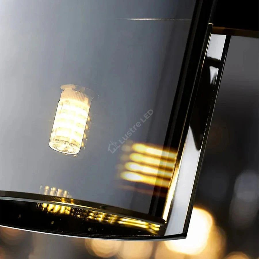 Lustra LED G9X6 Modern Black Glass NEAGRA / SUSPENDATE Lighting Fixtures