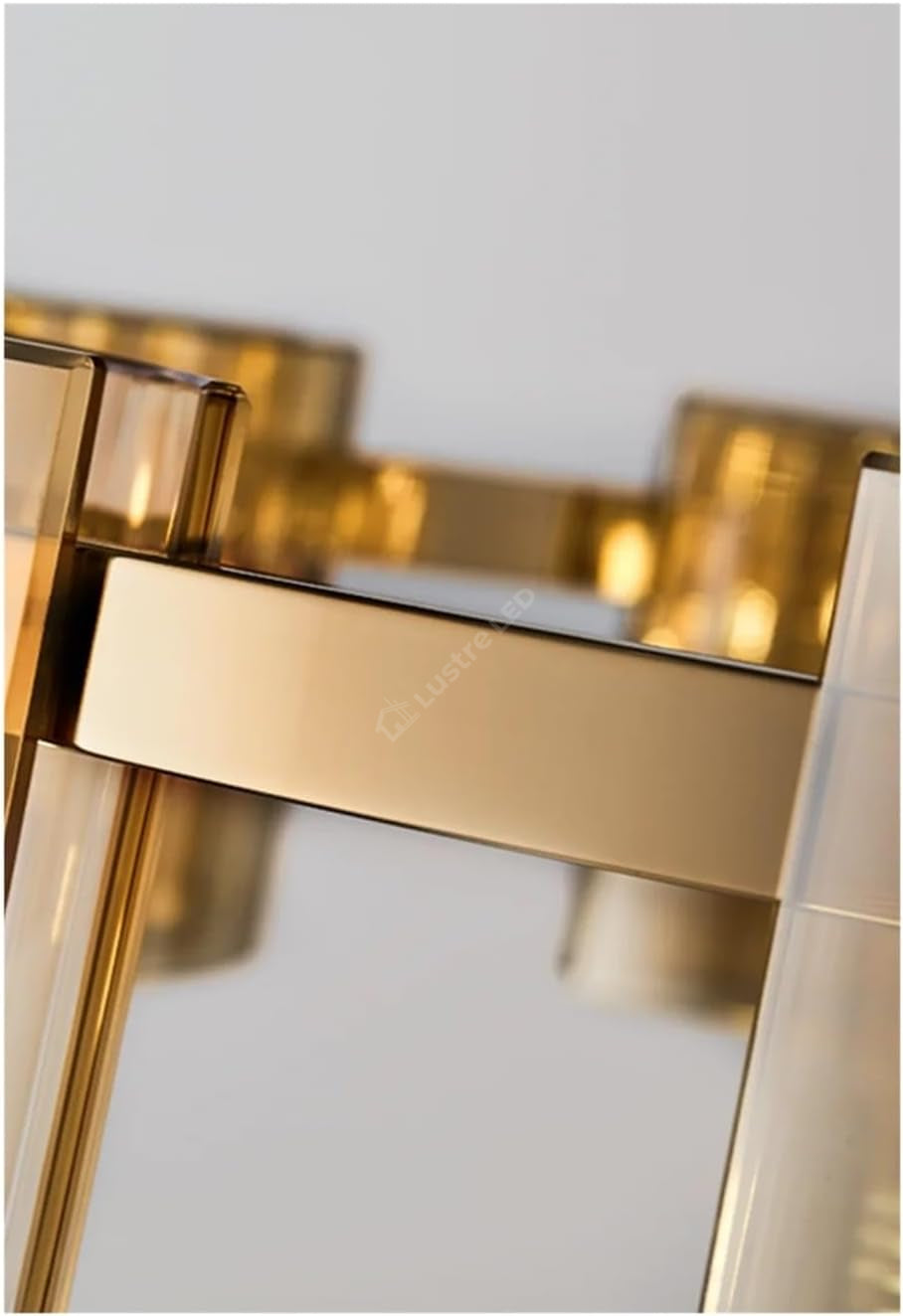 Lustra LED Suspendata 60cm 6xG9 Faye Gold Sticla Fumurie