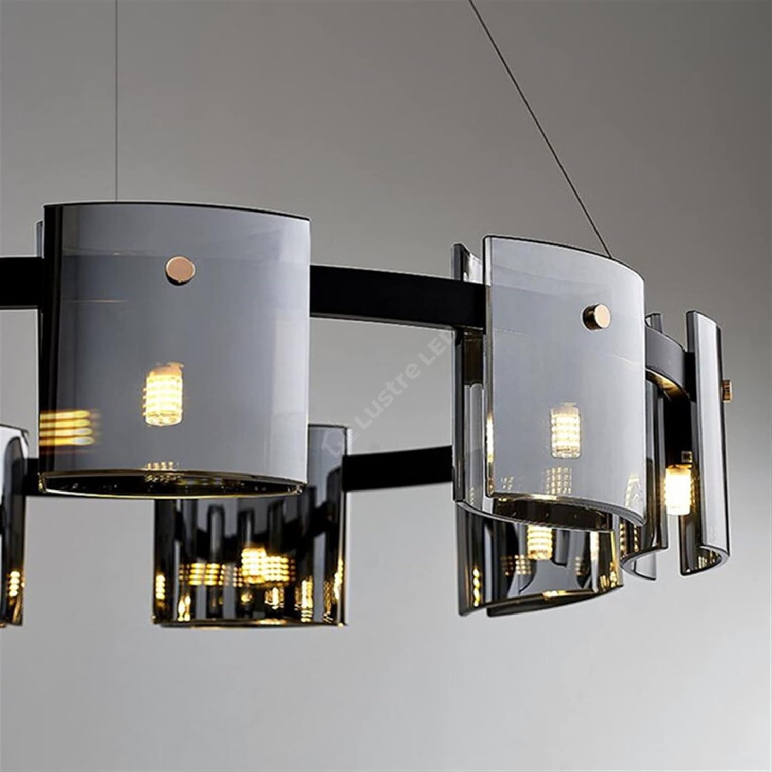 Lustra LED Suspendata Faye G9X9 Modern Black Glass NEAGRA / SUSPENDATE Lighting Fixtures