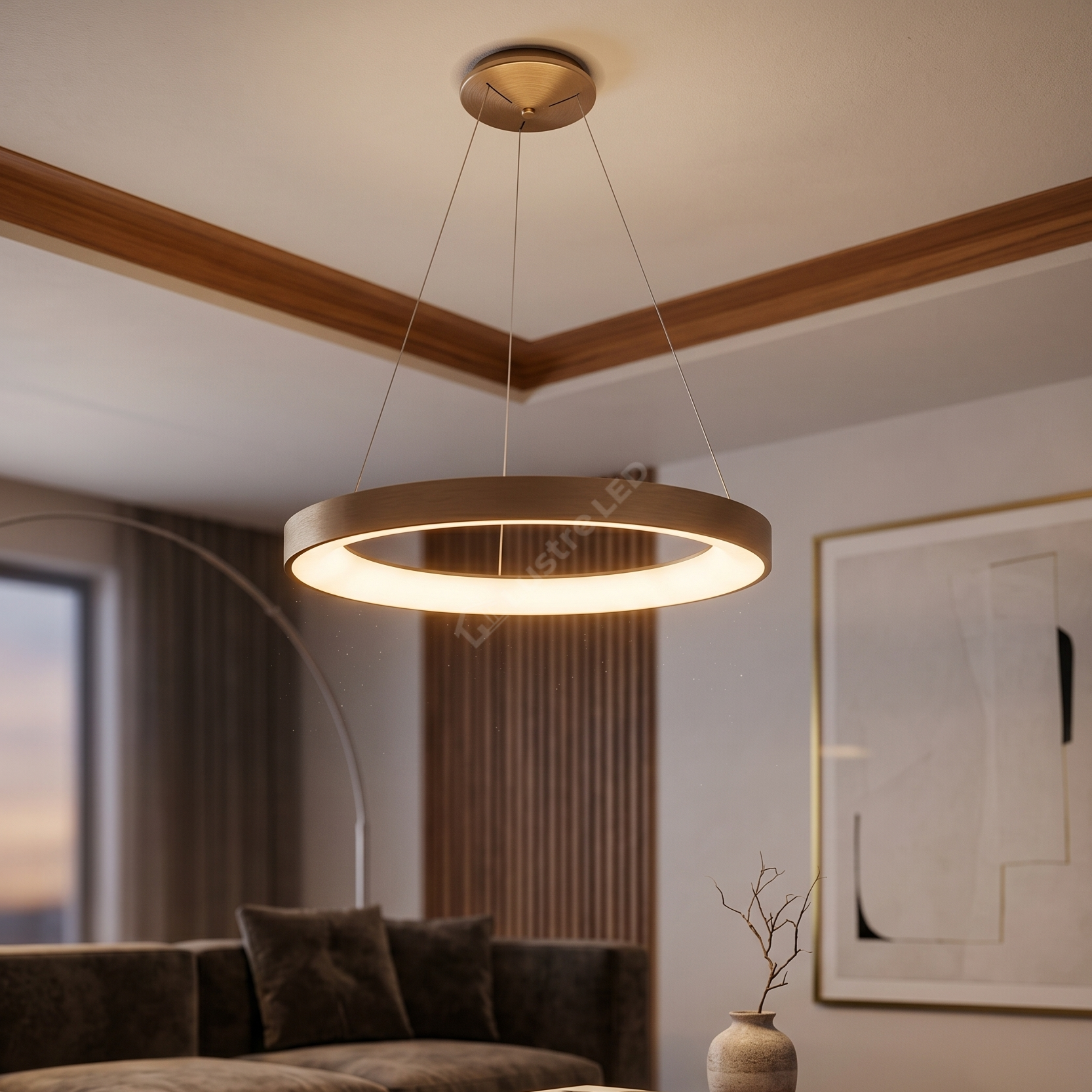 Lustra LED Suspendata 80W Rotunda CALDIA GOLD 80CM Premium