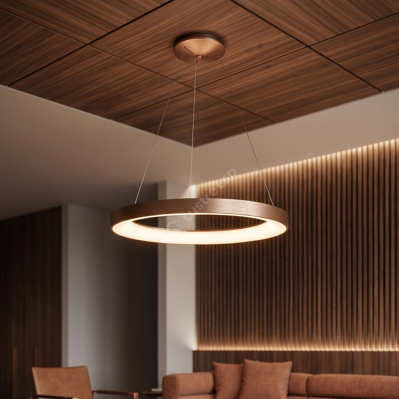Lustra LED Suspendata 80W Rotunda CALDIA GOLD 80CM Premium