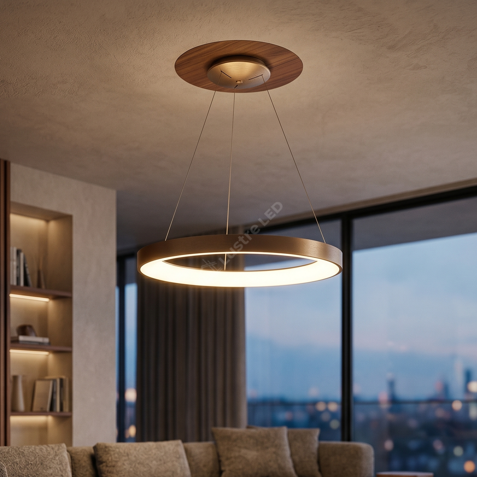Lustra LED Suspendata 80W Rotunda CALDIA GOLD 80CM Premium