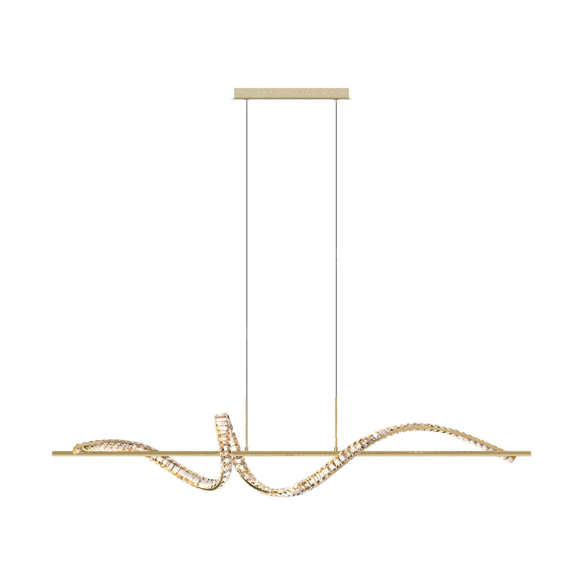 Lustra LED Suspendata Athesa Crystal Gold Line Premium Echivalent 300W Telecomanda