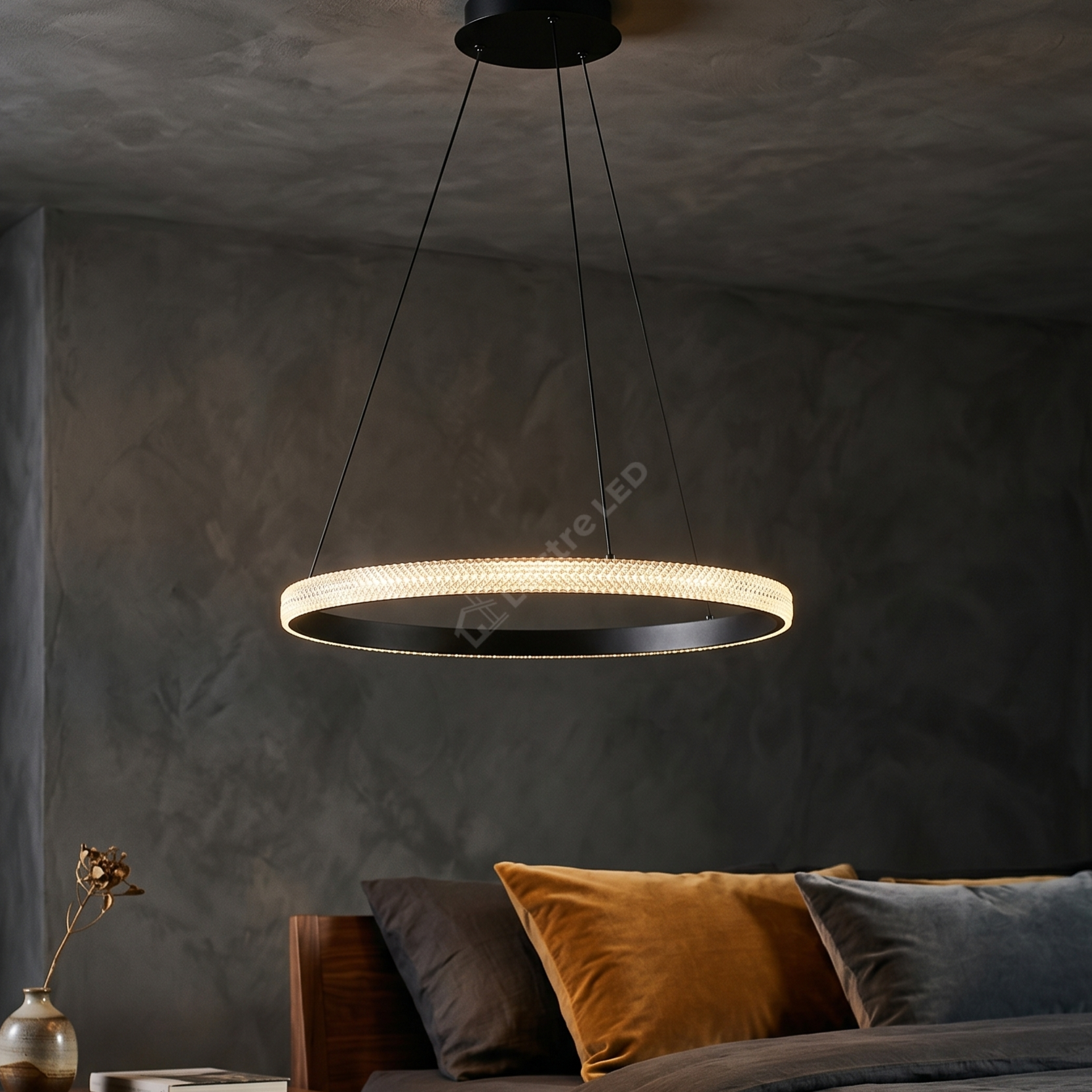 Lustra LED Suspendata Black ZELA 1 Segment Echivalent 300W