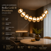 Lustra LED Suspendata Bolla Gold II Premium Echivalent 350W