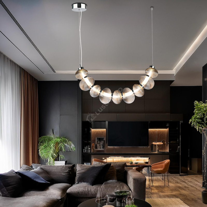 Lustra LED Suspendata Bolla II Silver Smoked Premium Echivalent 350W