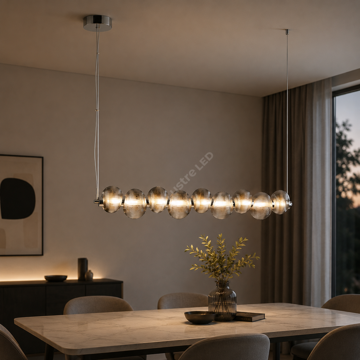 Lustra LED Suspendata Bolla Silver Smoked Premium Echivalent 350W