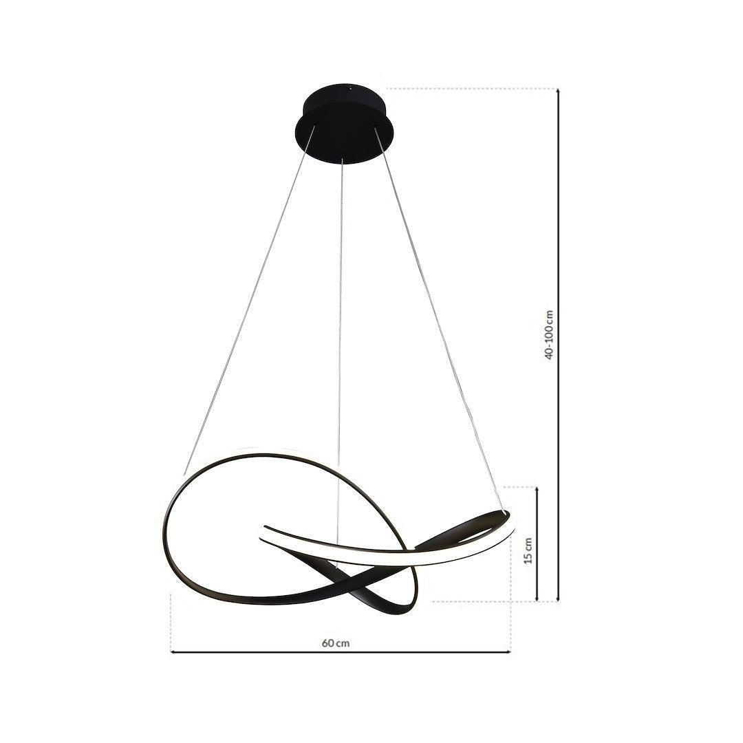Lustra LED Suspendata Cappio Black Premium Echivalent 200W
