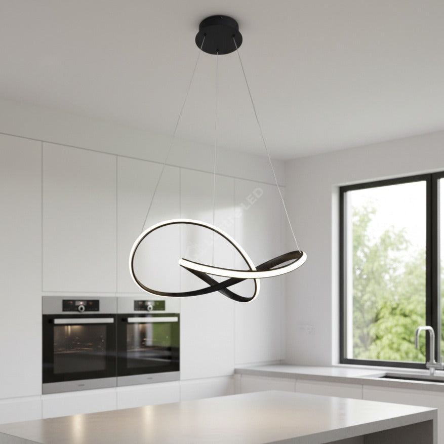 Lustra LED Suspendata Cappio Black Premium Echivalent 200W