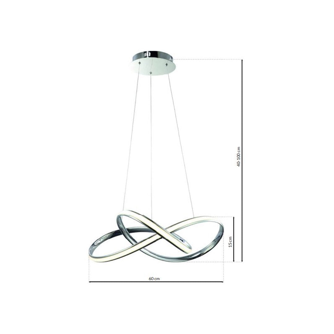 Lustra LED Suspendata Cappio Silver Premium Echivalent 200W