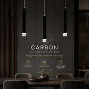 Lustra LED Suspendata CARBON Black 3 Tuburi 45CM Echivalent 70W