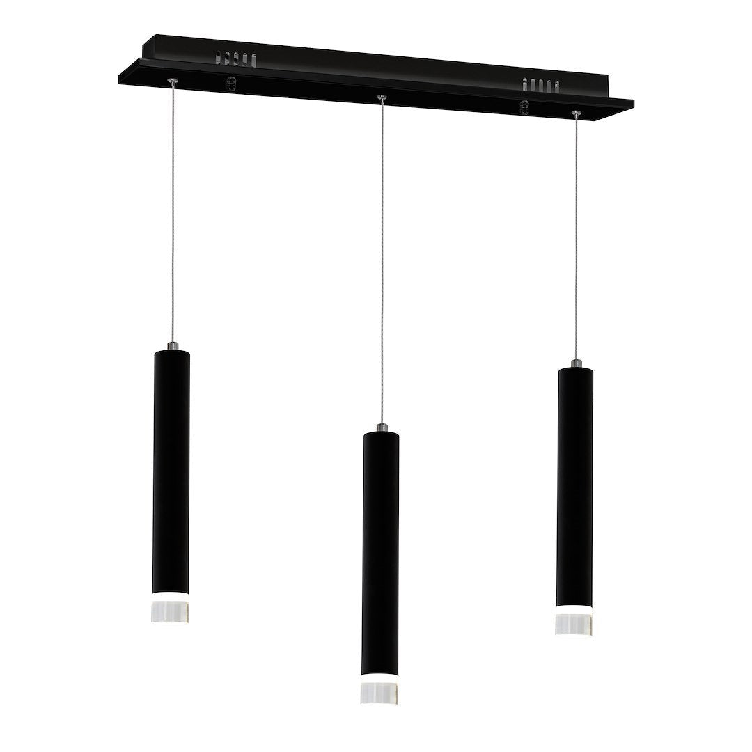 Lustra LED Suspendata CARBON Black 3 Tuburi 45CM Echivalent 70W