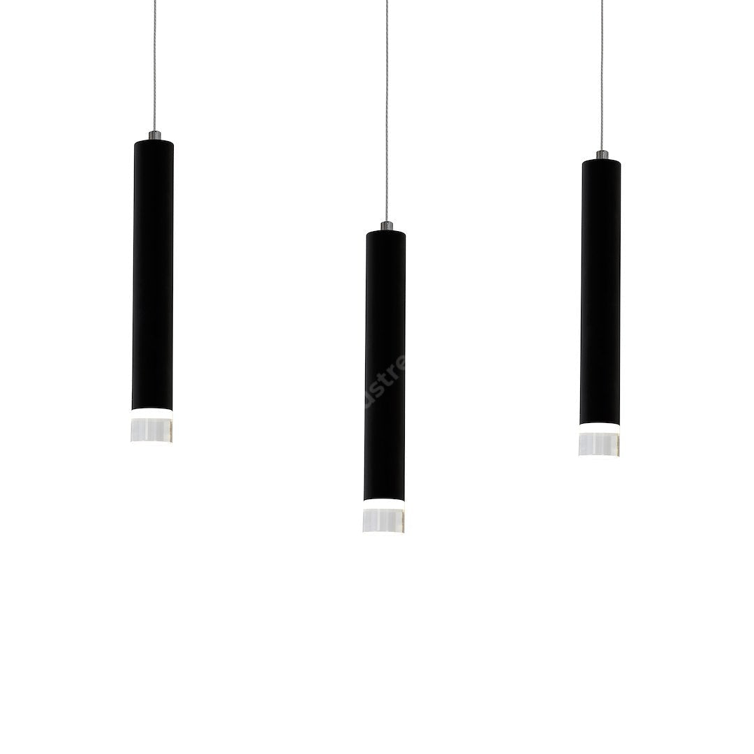 Lustra LED Suspendata CARBON Black 3 Tuburi 45CM Echivalent 70W