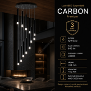 Lustra LED Suspendata Carbon Black Premium Echivalent 100W