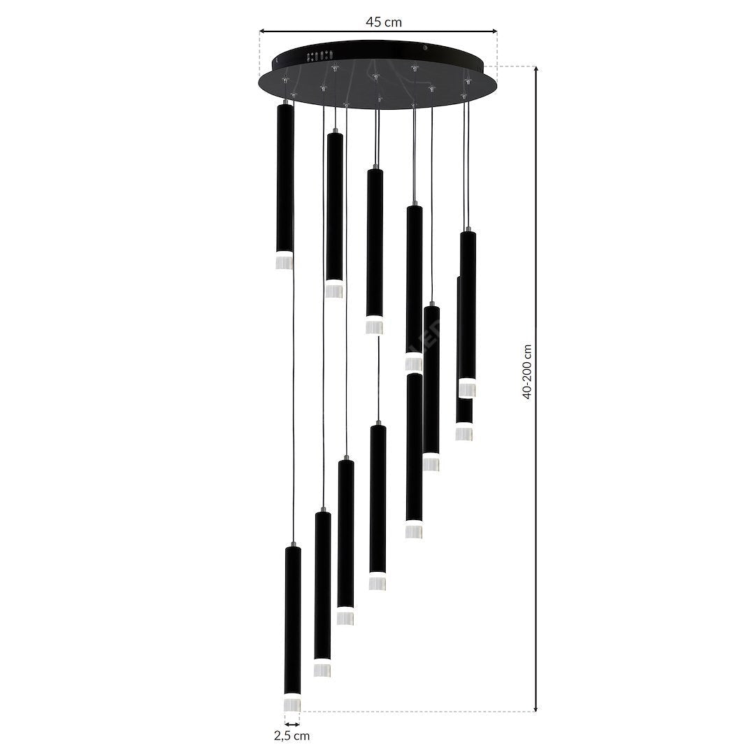 Lustra LED Suspendata Carbon Black Premium Echivalent 100W