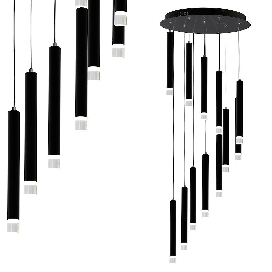 Lustra LED Suspendata Carbon Black Premium Echivalent 100W