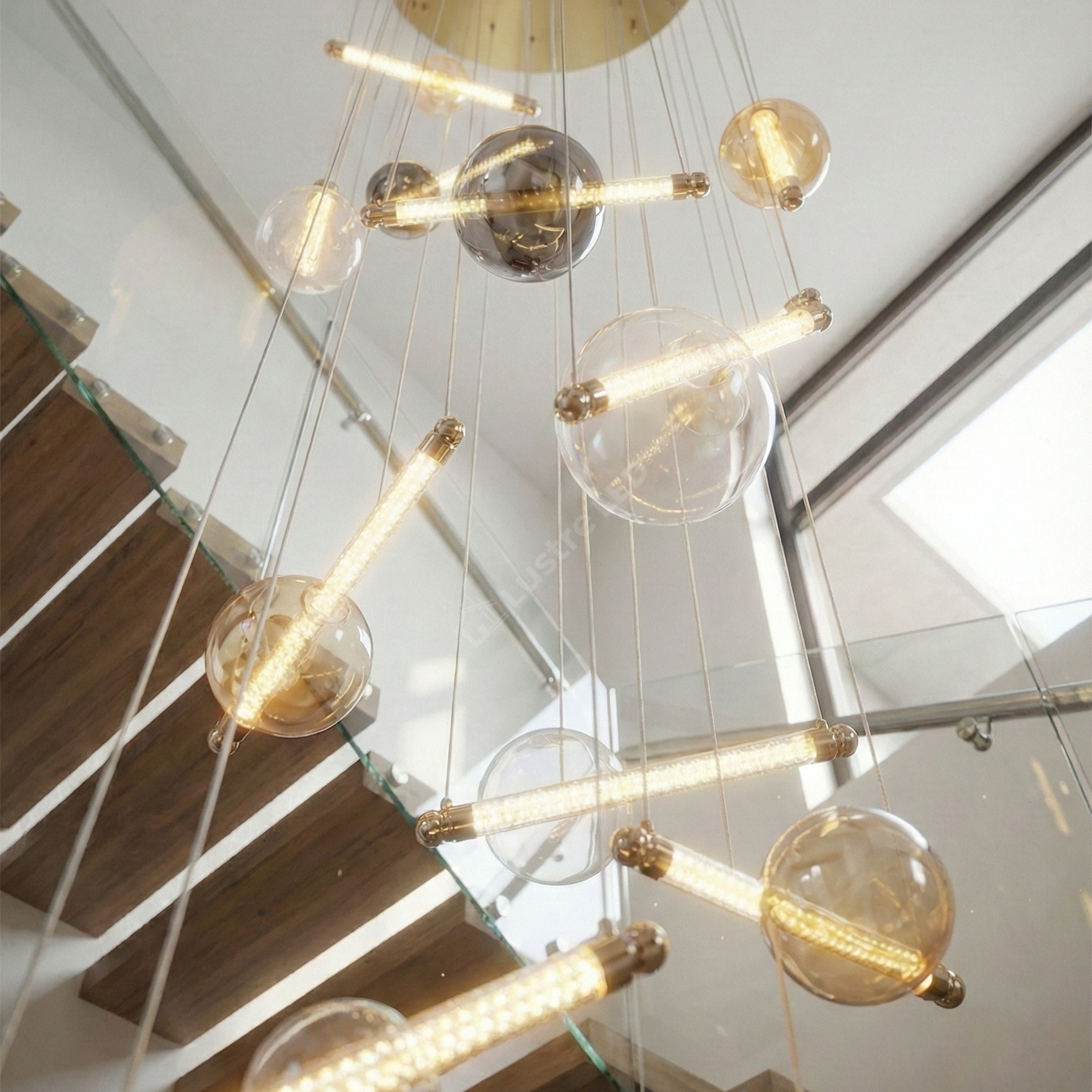 Lustra LED Suspendata CELESTA Echivalent 200W Gold