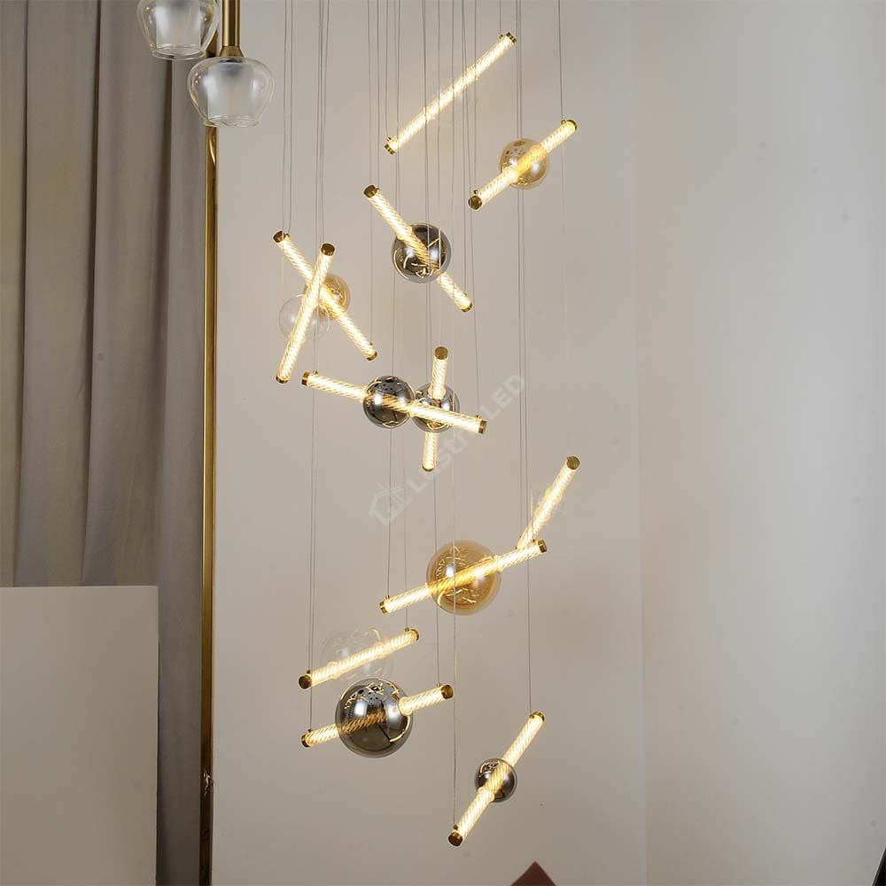 Lustra LED Suspendata CELESTA Echivalent 200W Gold