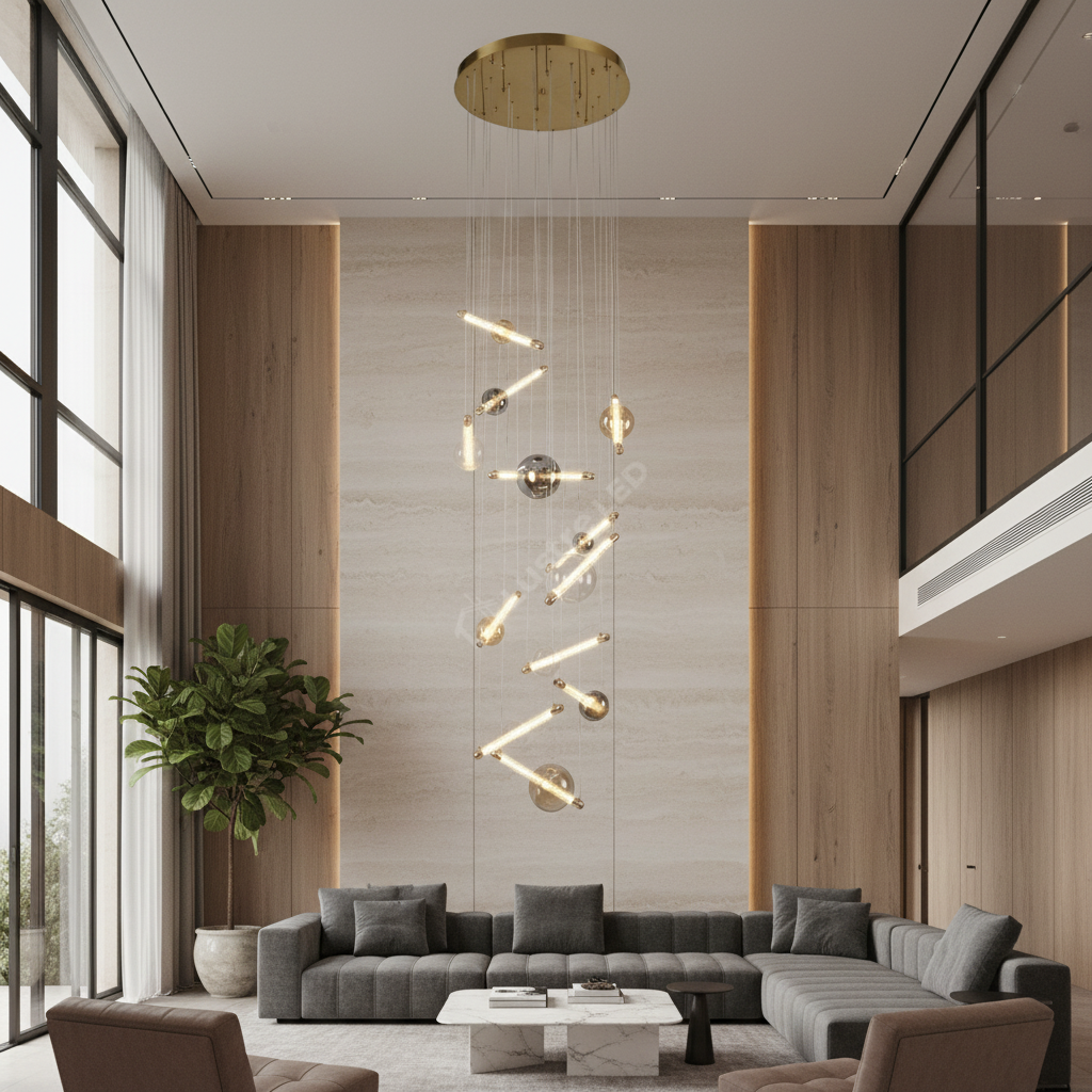 Lustra LED Suspendata CELESTA Echivalent 200W Gold