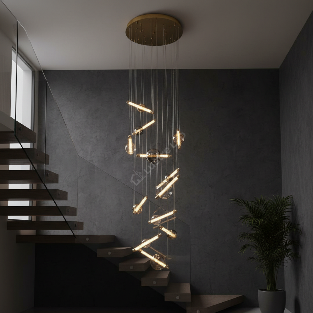 Lustra LED Suspendata CELESTA Echivalent 200W Gold