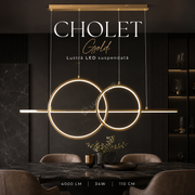 Lustra LED Suspendata CHOLET Gold 110CM Echivalent 250W