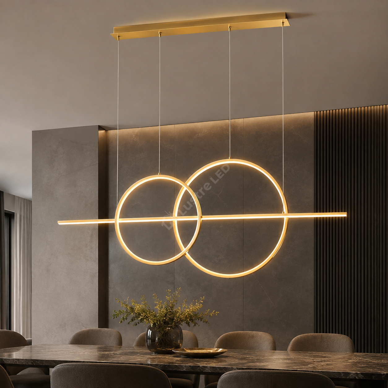 Lustra LED Suspendata CHOLET Gold 110CM Echivalent 250W