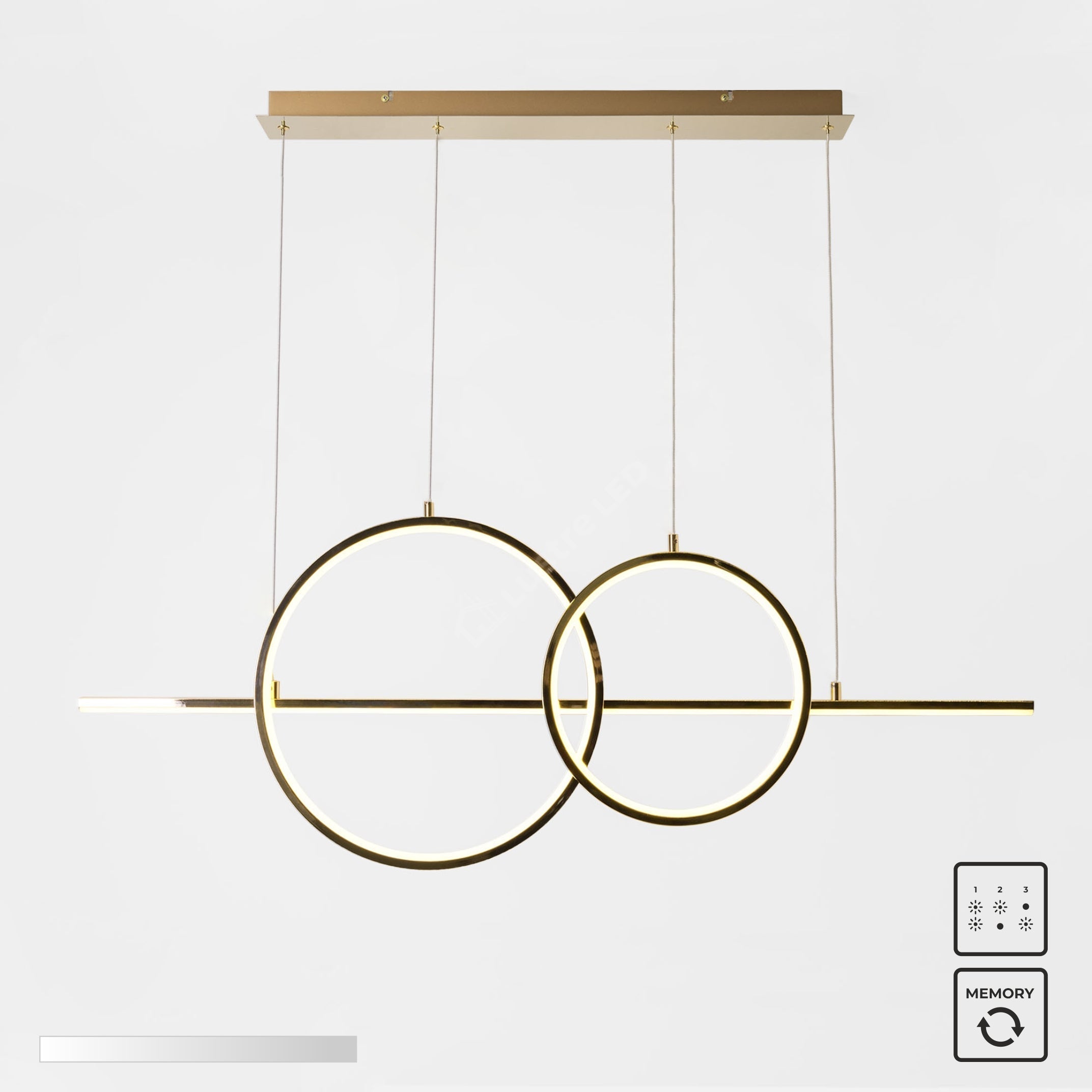 Lustra LED Suspendata CHOLET Gold 110CM Echivalent 250W