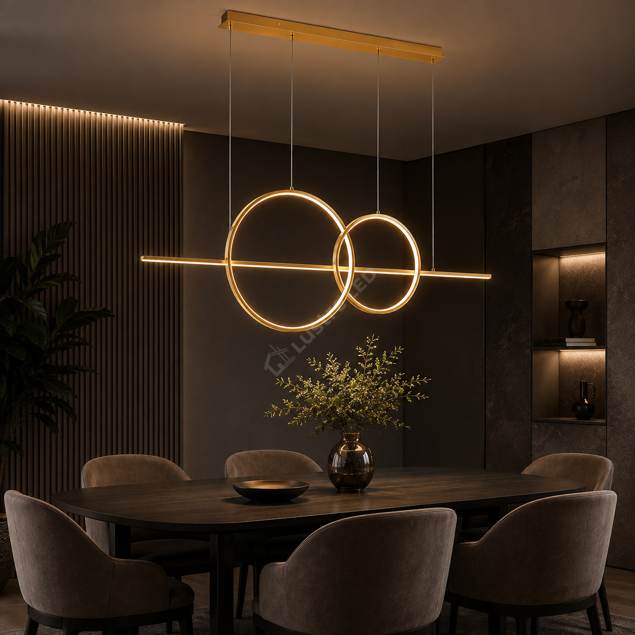 Lustra LED Suspendata CHOLET Gold 110CM Echivalent 250W