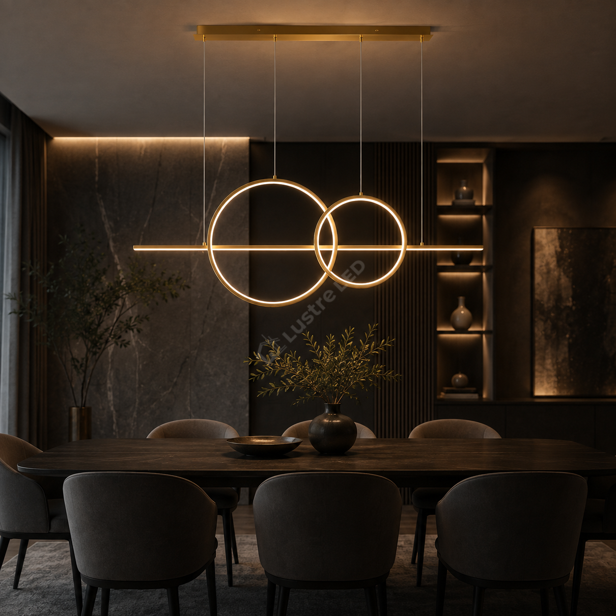 Lustra LED Suspendata CHOLET Gold 110CM Echivalent 250W