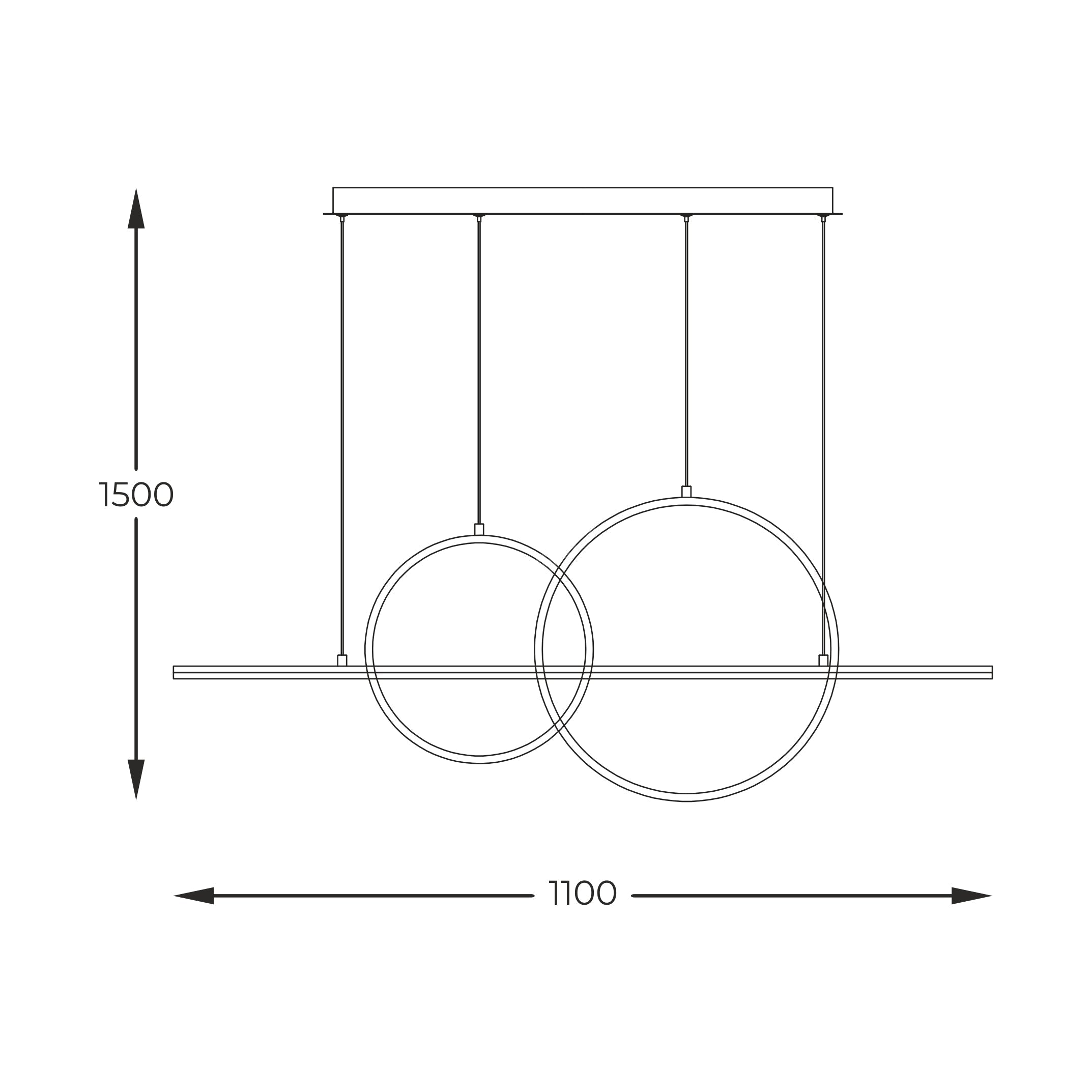 Lustra LED Suspendata CHOLET Gold 110CM Echivalent 250W