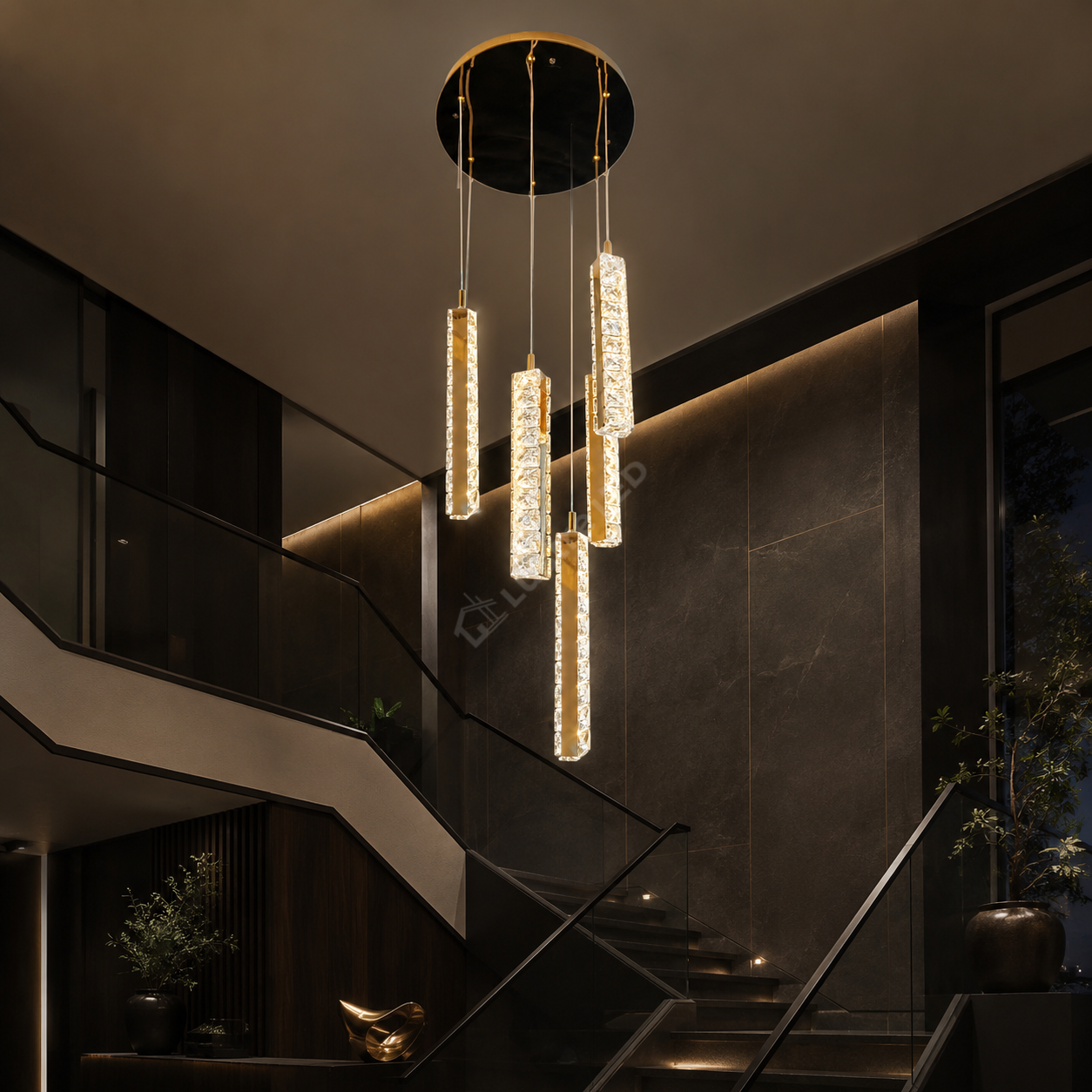 Lustra LED Suspendata DALLAS Gold 120W CCT Telecomanda Echivalent 600W