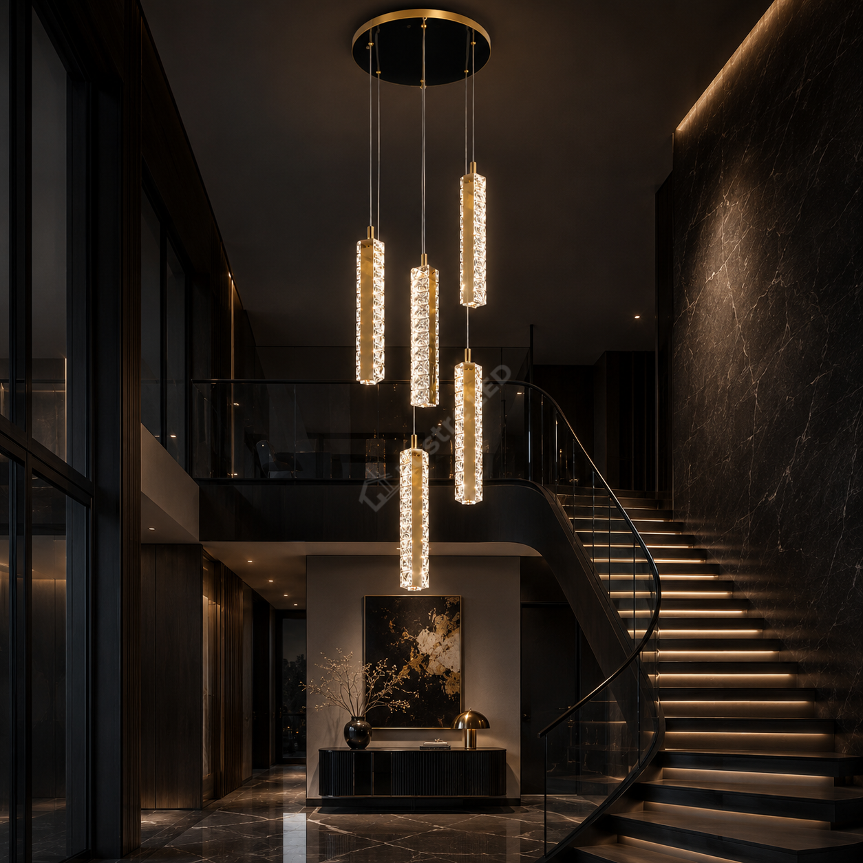Lustra LED Suspendata DALLAS Gold 120W CCT Telecomanda Echivalent 600W