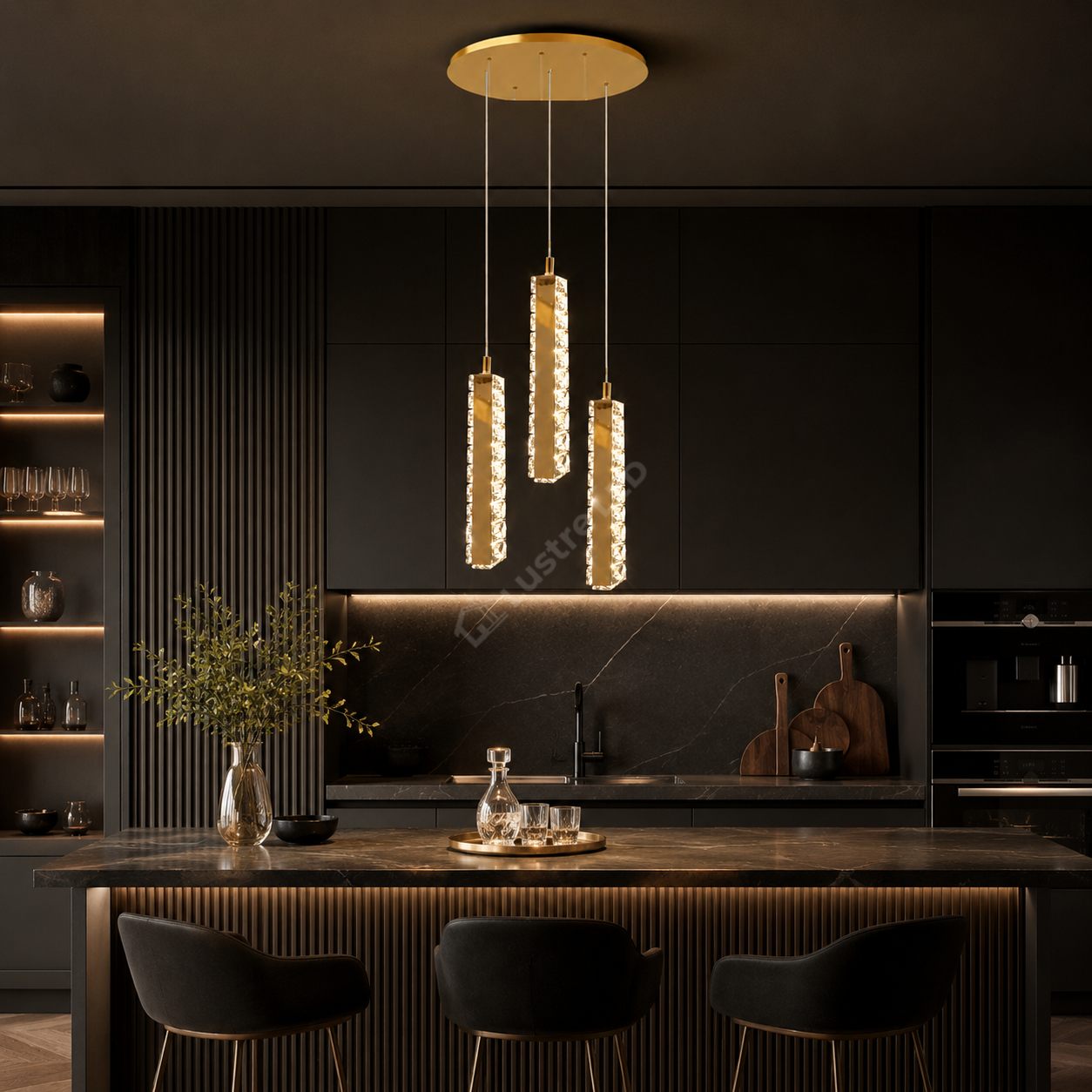 Lustra LED Suspendata DALLAS Gold 72W CCT Telecomanda Echivalent 360W