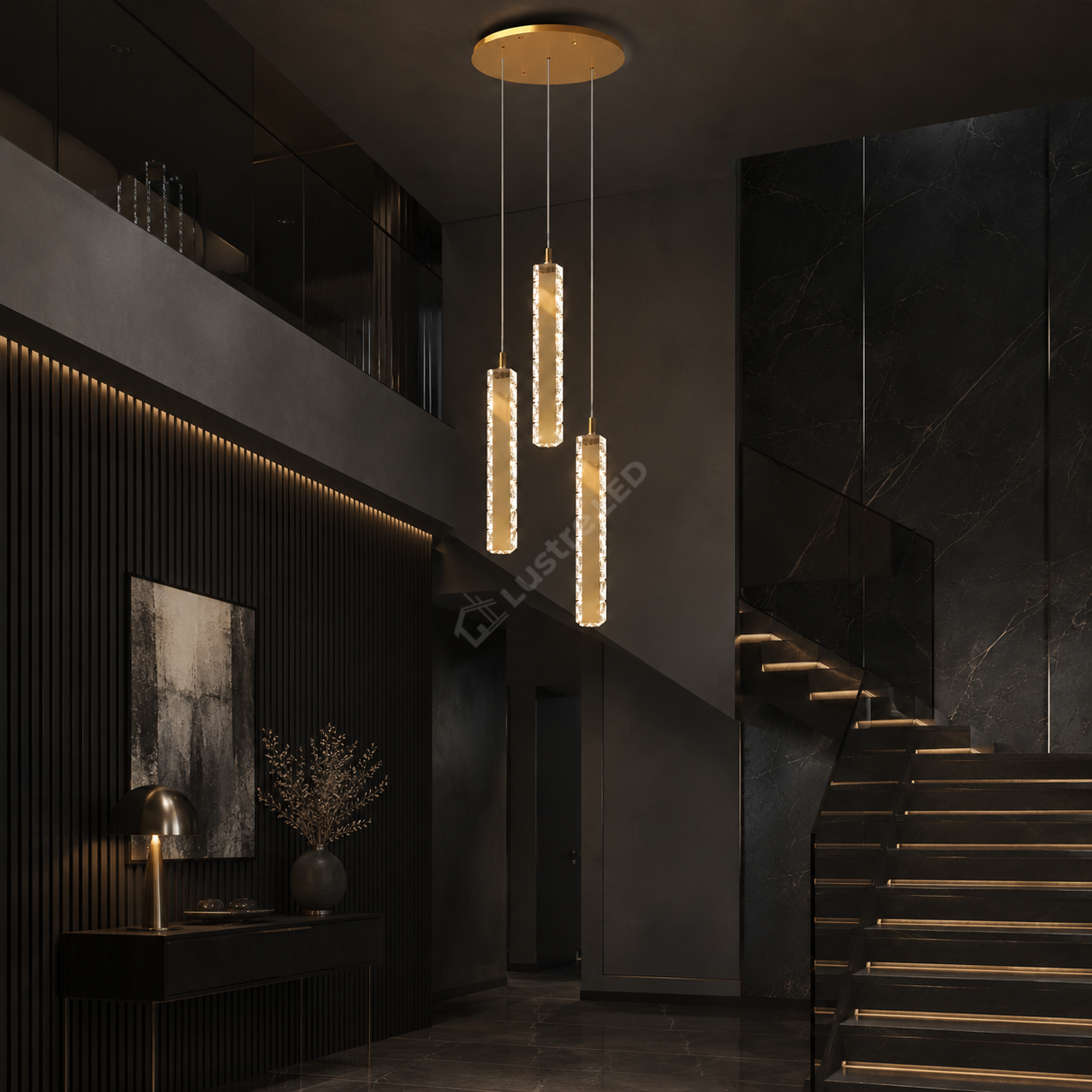 Lustra LED Suspendata DALLAS Gold 72W CCT Telecomanda Echivalent 360W