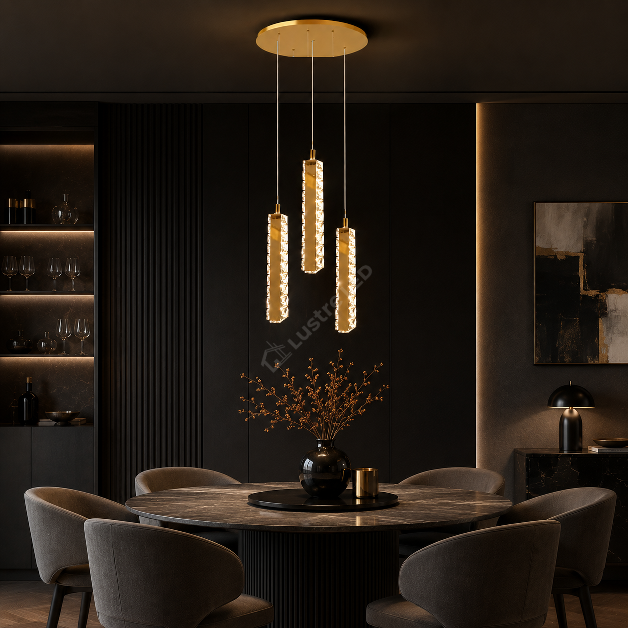 Lustra LED Suspendata DALLAS Gold 72W CCT Telecomanda Echivalent 360W