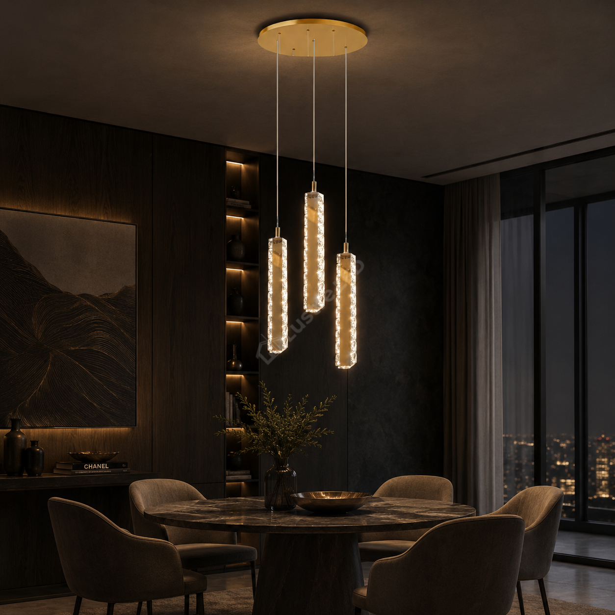 Lustra LED Suspendata DALLAS Gold 72W CCT Telecomanda Echivalent 360W