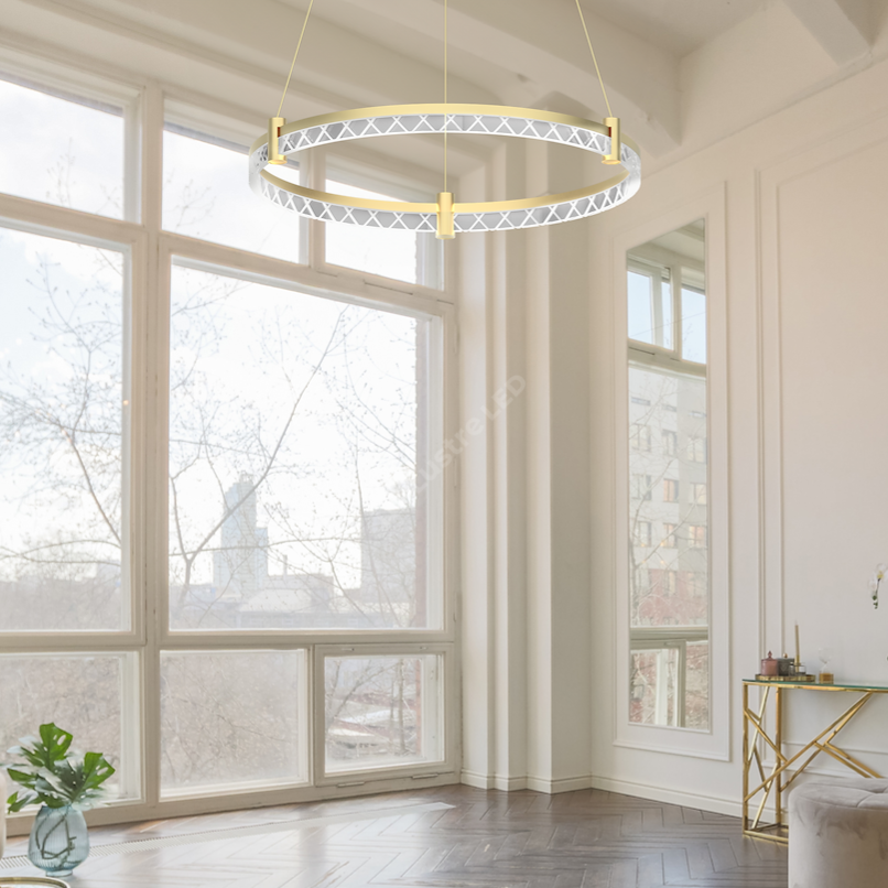 Lustra LED Suspendata Elegance Gold Premium Echivalent 250W
