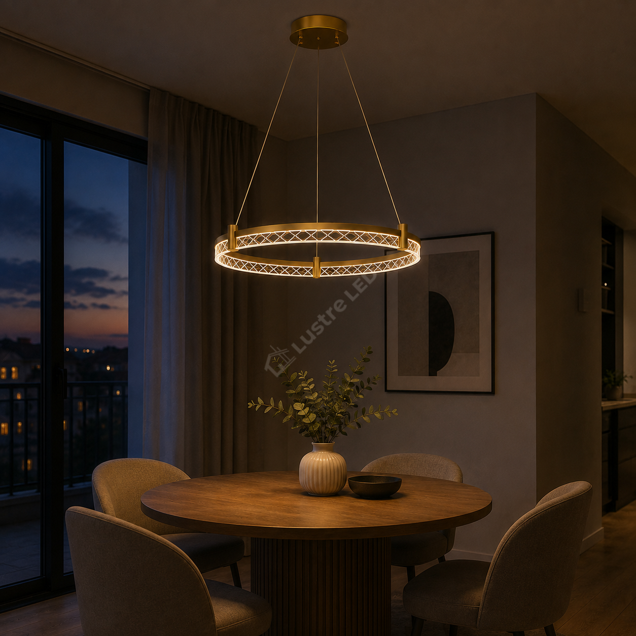 Lustra LED Suspendata Elegance Gold Premium Echivalent 250W