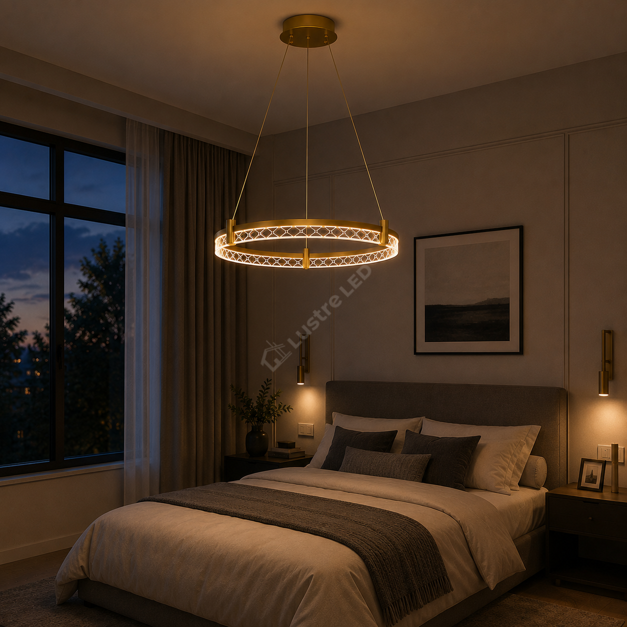 Lustra LED Suspendata Elegance Gold Premium Echivalent 250W